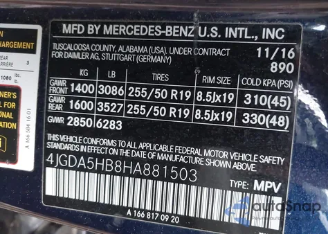 2017 Mercedes-Benz Gle 350 4Matic z USA, uszkodzony, nr VIN 4JGDA5HB8HA881503